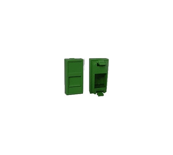 Вставка LANMASTER 22.5х45 на 1 кейстоун, со шторкой, зеленая, LAN-SIP-22N-GN