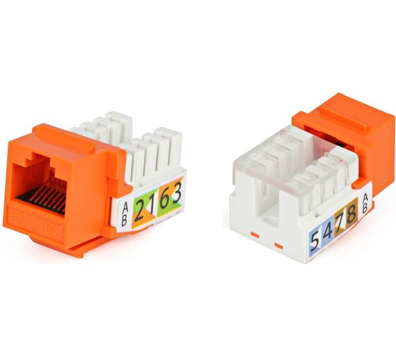 Вставка LANMASTER Keystone RJ-45, категория 5e, оранжевая, LAN-OK45UTP5E-OR 1