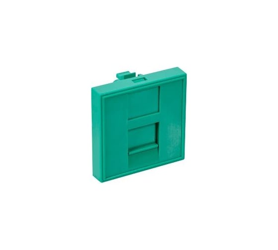 Вставка LANMASTER 45x45 на 1 кейстоун, со шторкой, зеленый, LAN-SIP-23N-GN