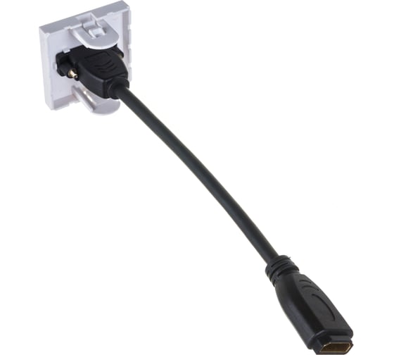 Вставка LANMASTER Mosaic 45x45 с адаптером HDMI , мама-мама, белая LAN-SIP-23HDMI-WH