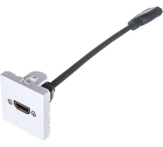Вставка LANMASTER Mosaic 45x45 с адаптером HDMI , мама-мама, белая LAN-SIP-23HDMI-WH