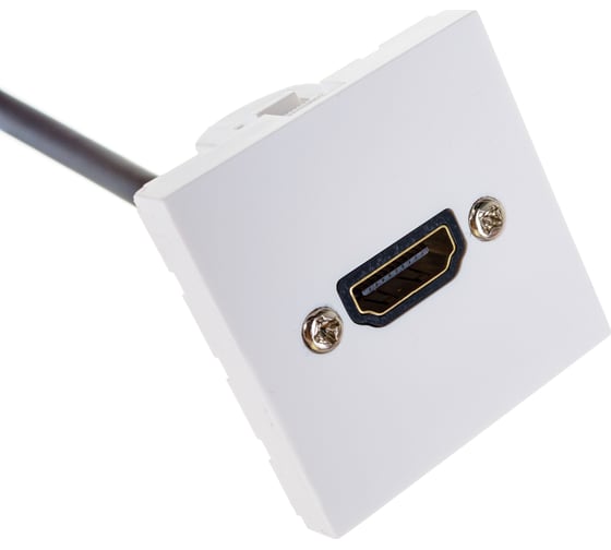 Вставка LANMASTER Mosaic 45x45 с адаптером HDMI , мама-мама, белая LAN-SIP-23HDMI-WH
