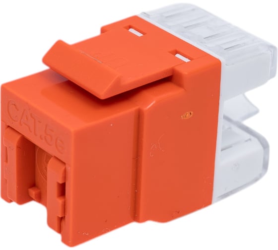 Модуль LANMASTER Keystone RJ45, кат.5e, UTP, 180 градусов, оранжевый, LAN-OK45U5E/180P-OR