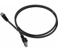 Патч-корд LANMASTER RJ45 - RJ45, 4 пары, UTP, категория 6, 0.5 м, черный, LSZH, LAN-PC45/U6-0.5-BK