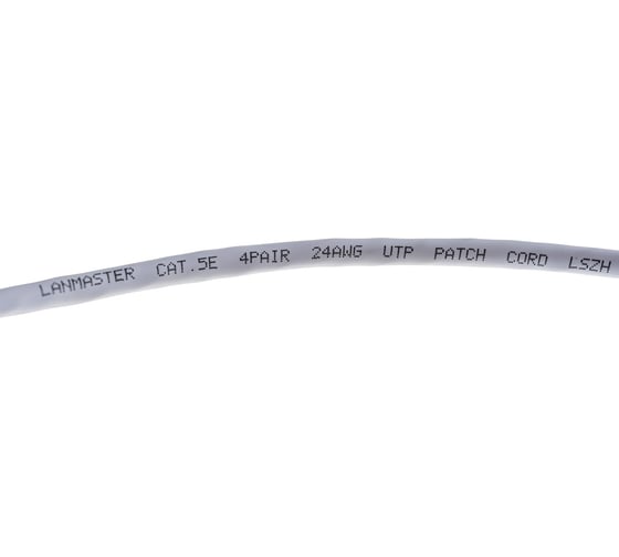 Патч-корд LANMASTER RJ45 - RJ45, 4 пары, UTP, категория 5е, 10 м, белый, LSZH, LAN-PC45/U5E-10-WH