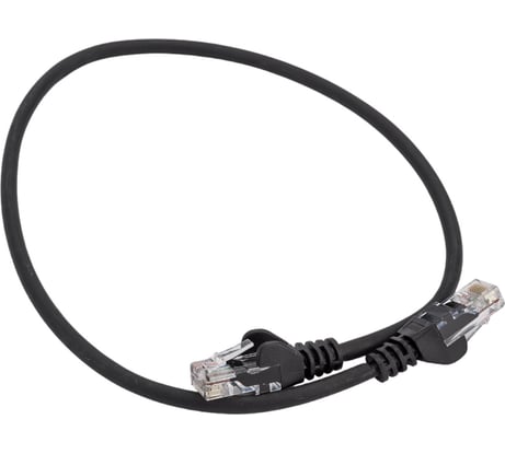 Патч-корд LANMASTER RJ45 - RJ45, 4 пары, UTP, категория 5е, 0.5 м, черный, LSZH, LAN-PC45/U5E-0.5-BK