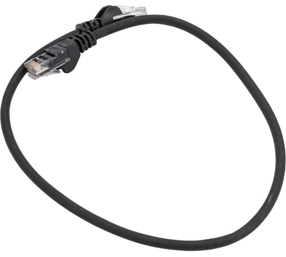 Патч-корд LANMASTER RJ45 - RJ45, 4 пары, UTP, категория 5е, 0.5 м, черный, LSZH, LAN-PC45/U5E-0.5-BK