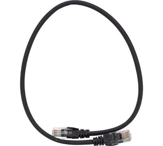 Патч-корд LANMASTER RJ45 - RJ45, 4 пары, UTP, категория 5е, 0.5 м, черный, LSZH, LAN-PC45/U5E-0.5-BK