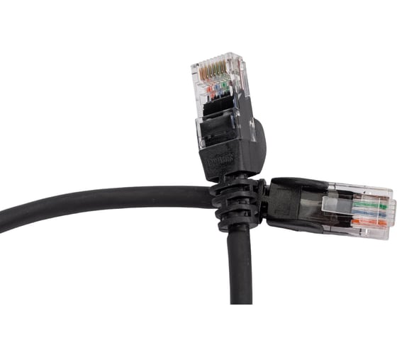 Патч-корд LANMASTER RJ45 - RJ45, 4 пары, UTP, категория 5е, 0.5 м, черный, LSZH, LAN-PC45/U5E-0.5-BK