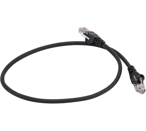 Патч-корд LANMASTER RJ45 - RJ45, 4 пары, UTP, категория 5е, 0.5 м, черный, LSZH, LAN-PC45/U5E-0.5-BK