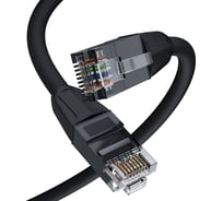 Прямой патч-корд GCR 10.0m LSZH UTP категории 6 черный литой без фиксатора VIV52I713