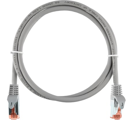 Шнур NIKOMAX, S/FTP 4 пары, категория 6a, 7х0,135 мм, светло-серый, 1,5 м NMC-PC4SA55B-ES-015-C-GY