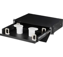 Органайзер оптических шнуров с телескопической полкой LANMASTER 19" 2U, черный LAN-FOBM-RMS-ORG2U-BK