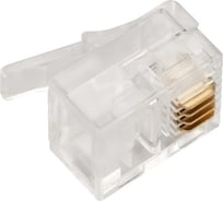 Коннектор TWT RJ12 д/кабеля 4-ех контактный, 100 шт. в банке TWT-PL12-6P4C/JR100