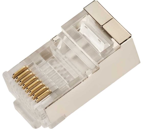 Коннектор TWT RJ45 STP 8P8C, универсальный, cat.5e, 100 шт. в банке TWT-PL45/S-8P8C/JR100