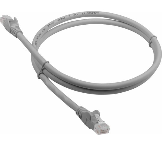 Патч-корд LANMASTER RJ45 - RJ45, 4 пары, UTP, категория 6, 10 м, серый, LSZH, LAN6-45-45-10-GY LAN-PC45/U6-10-GY