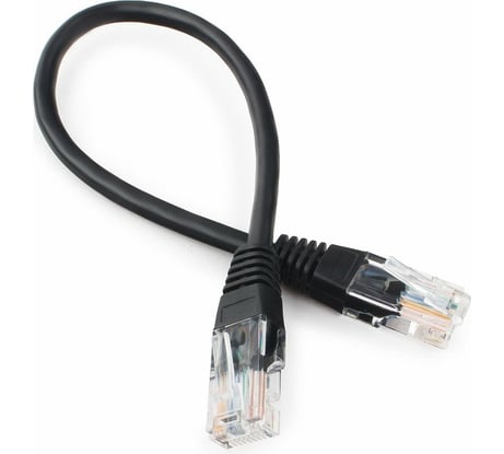 Патч-корд Cablexpert UTP категория 5e, 0.25м, литой, многожильный PP12-0.25M/BK