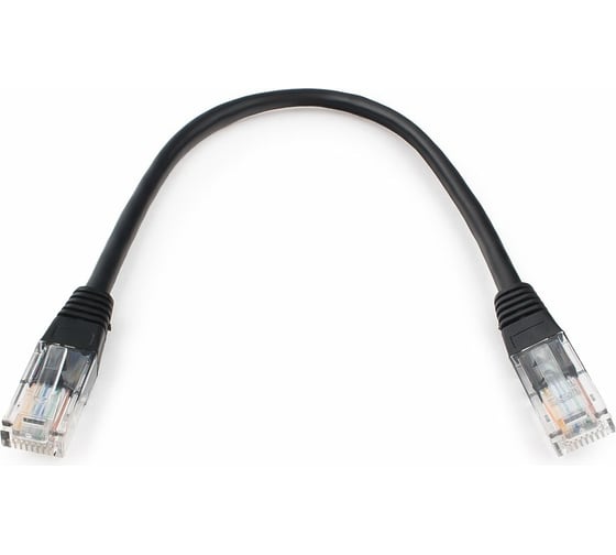 Патч-корд Cablexpert UTP категория 5e, 0.25м, литой, многожильный PP12-0.25M/BK