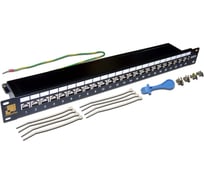 Патч-панель LANMASTER 19 , 24 порта RJ-45, категория 6, STP, 1U, LAN-PPL24S6