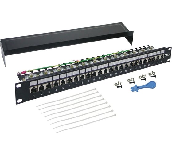 Патч-панель LANMASTER 19, 24 порта RJ-45, категория 6A, STP, 1U, LAN-PPL24S6A