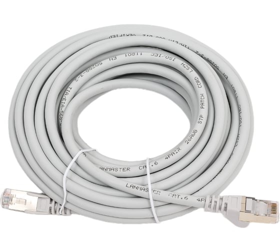 Патч-корд LANMASTER RJ45 - RJ45, 4 пары, FTP, категория 6, 7 м, серый, LSZH, LAN-PC45/S6-7.0-GY