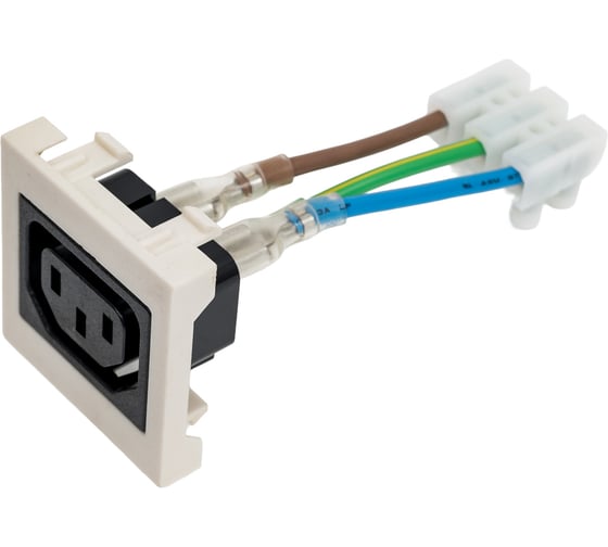 Розетка LANMASTER IEC 60320 C13, 10A, 250V, формата Mosaic, 45x45 мм LAN-SIP-23IEC-C13