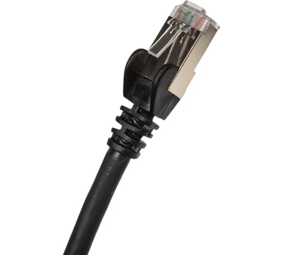 Патч-корд LANMASTER RJ45 - RJ45, 4 пары, S/FTP, категория 6A, 1.5 м, черный, LSZH, LAN-PC45/S6A-1.5-BK