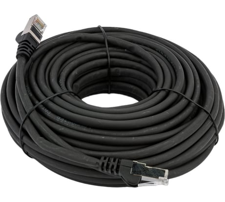 Патч-корд LANMASTER RJ45 - RJ45, 4 пары, FTP, категория 5е, 15 м, черный, LSZH, LAN-PC45/S5E-15-BK