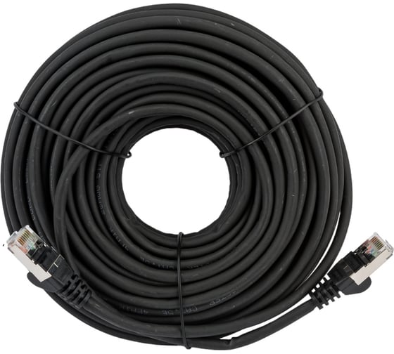 Патч-корд LANMASTER RJ45 - RJ45, 4 пары, FTP, категория 5е, 15 м, черный, LSZH, LAN-PC45/S5E-15-BK