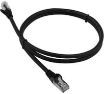 Патч-корд LANMASTER RJ45 - RJ45, 4 пары, FTP, категория 6, 1 м, черный, LSZH, LAN-PC45/S6-1.0-BK