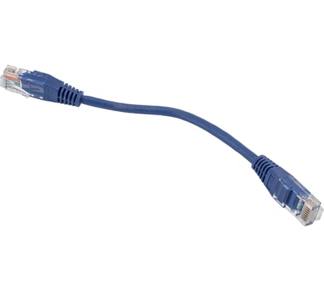 Патч-корд RJ45 - RJ45, 4 пары, UTP, категория 5е, 0.15 м, синий, TWT-45-45-0.15-BL
