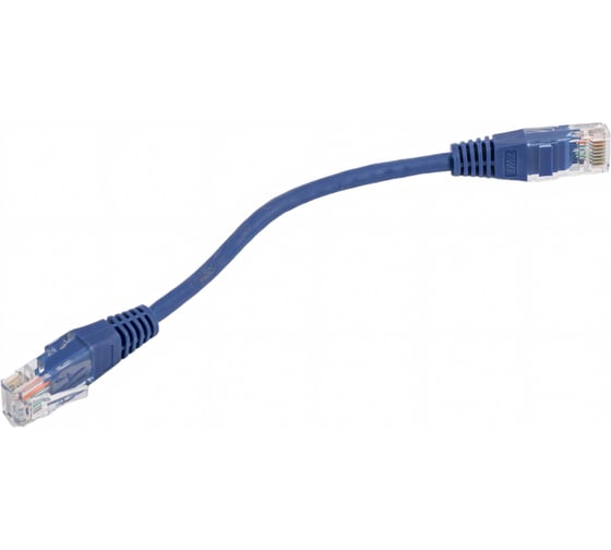 Патч-корд RJ45 - RJ45, 4 пары, UTP, категория 5е, 0.15 м, синий, TWT-45-45-0.15-BL