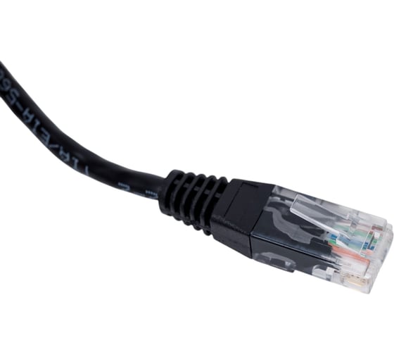 Патч-корд RJ45 - RJ45, 4 пары, UTP, категория 5е, 15 м, черный, TWT-45-45-15-BK