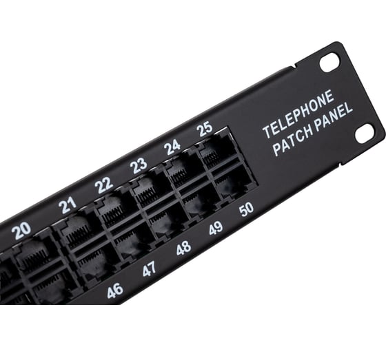 Телефонная патч-панель 19 , 50 портов RJ-12, категория 3, 1U, TWT-PP50TEL12