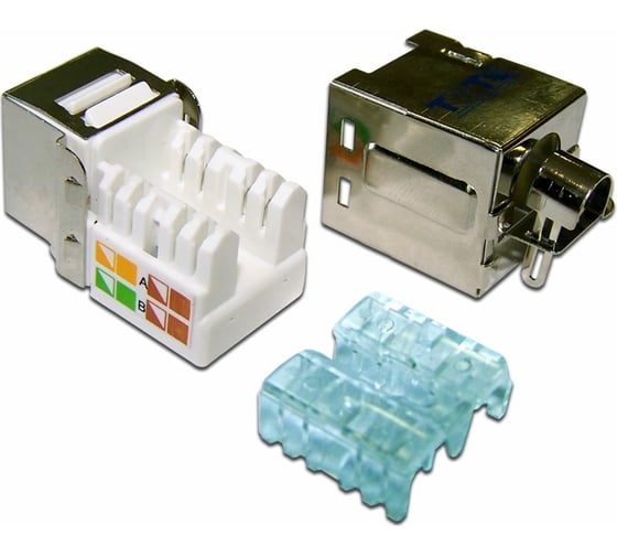 Вставка Keystone RJ-45, категория 5e, экранированная, белая, TWT-OK45STP-110WH