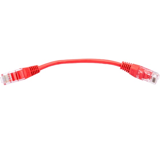 Патч-корд RJ45 - RJ45, 4 пары, UTP, категория 5е, 0.15 м, красный, TWT-45-45-0.15-RD