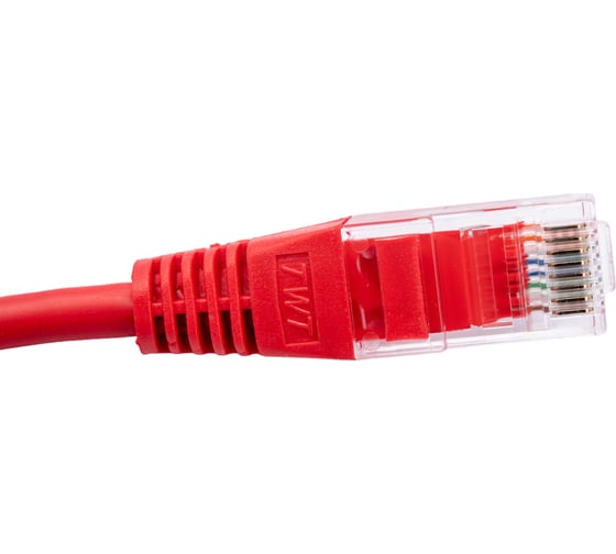 Патч-корд RJ45 - RJ45, 4 пары, UTP, категория 5е, 0.15 м, красный, TWT-45-45-0.15-RD