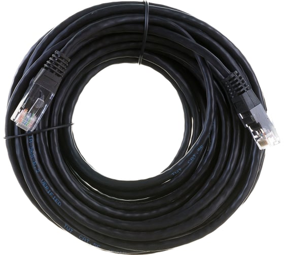 Патч-корд RJ45 - RJ45, 4 пары, UTP, категория 5е, 10 м, черный, TWT-45-45-10-BK
