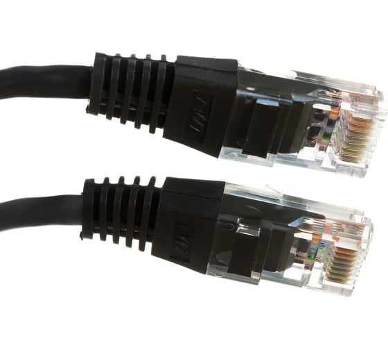 Патч-корд RJ45 - RJ45, 4 пары, UTP, категория 5е, 10 м, черный, TWT-45-45-10-BK
