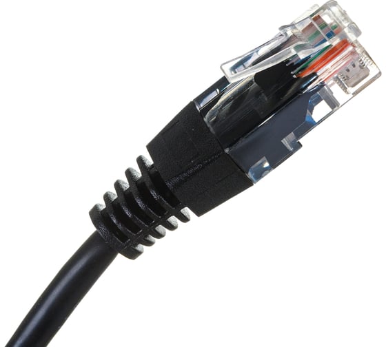 Патч-корд RJ45 - RJ45, 4 пары, UTP, категория 5е, 0.15 м, черный, TWT-45-45-0.15-BK