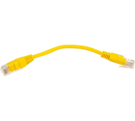 Патч-корд RJ45 - RJ45, 4 пары, UTP, категория 5е, 0.15 м, желтый, TWT-45-45-0.15-YL