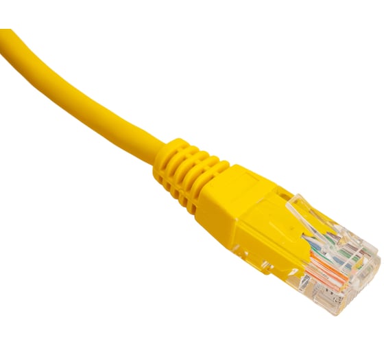 Патч-корд RJ45 - RJ45, 4 пары, UTP, категория 5е, 0.15 м, желтый, TWT-45-45-0.15-YL