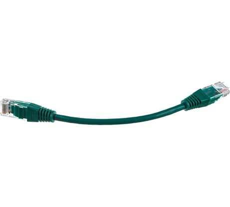 Патч-корд RJ45 - RJ45, 4 пары, UTP, категория 5е, 0.15 м, зеленый, TWT-45-45-0.15-GN