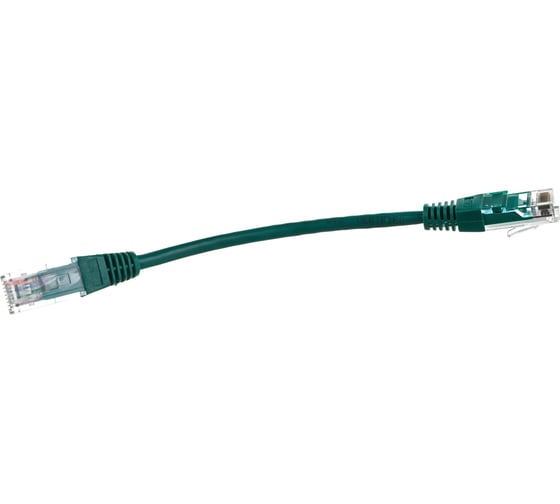 Патч-корд RJ45 - RJ45, 4 пары, UTP, категория 5е, 0.15 м, зеленый, TWT-45-45-0.15-GN