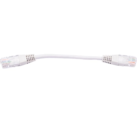 Патч-корд RJ45 - RJ45, 4 пары, UTP, категория 5е, 0.15 м, серый, TWT-45-45-0.15-GY