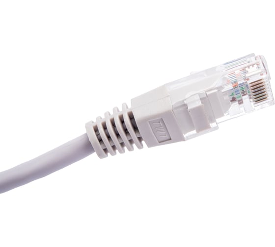 Патч-корд RJ45 - RJ45, 4 пары, UTP, категория 5е, 0.15 м, серый, TWT-45-45-0.15-GY
