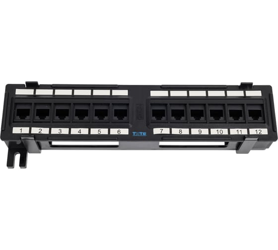 Настенная патч-панель 12 портов RJ-45, категория 5e, UTP, горизонтальная, TWT-PP12UTP-H 1