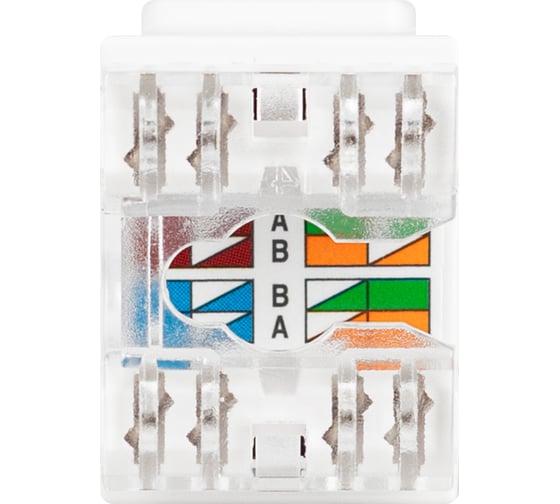 Коннектор RJ45 CAT6 UTP Keystone, цвет белый ЭРА Люки ОФИС 18800201 Б0063290