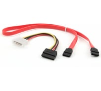 Комплект кабелей Cablexpert SATA интерфейсный 7pin/7pin и питания 4pin/15pin пакет CC-SATA
