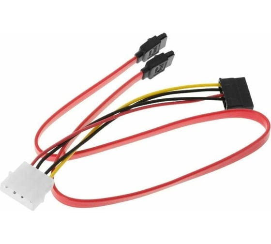 Комплект кабелей Cablexpert SATA интерфейсный 7pin/7pin и питания 4pin/15pin пакет CC-SATA